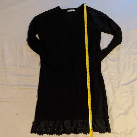 Violeta by Mango Black Dress with Lace Details size L - Picture 8 of 13